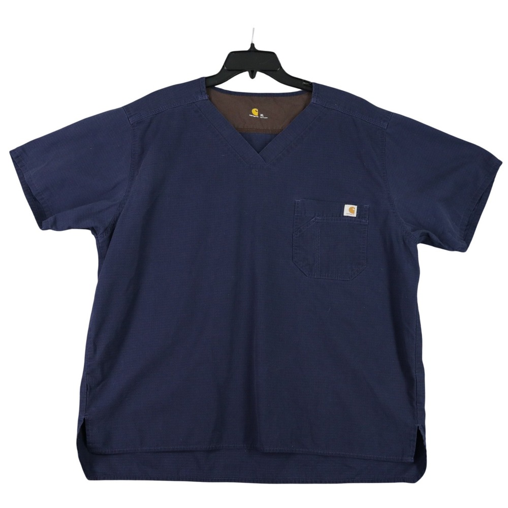 Carhartt Scrub Top Mens XL Ripstop V-Neck Pocket Short Sleeve Medical Uniform‎